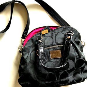 Coach Black Print Handbag w/ Printed Logos